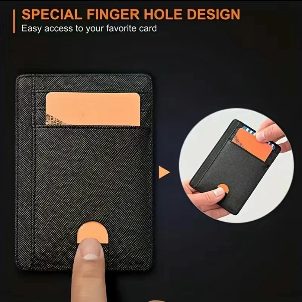 Men Saffiano Leather Style Wallet RFID Blocking Slim Practical